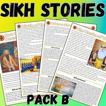 Preview of Sikh Traditional Stories Pack B, Sikhism Worksheets