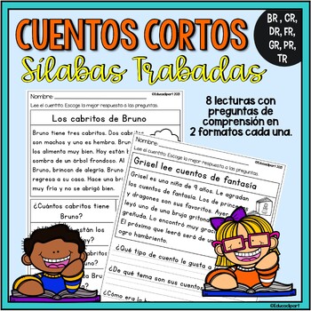 Preview of Sílabas Trabadas: Cuentos Cortos Cr, Br, Dr, Fr, Gr, Pr, y Tr