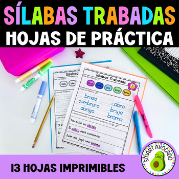 Preview of Silabas Trabadas Hojas de Practica Spanish Syllables Worksheets Phonics Practice