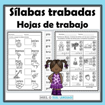 Preview of Silabas Trabadas Grupos consonánticos Hojas de trabajo Spanish Blends worksheets