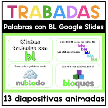 Preview of Silabas Trabadas con BL Google Slides Consonant Blends in Spanish BL