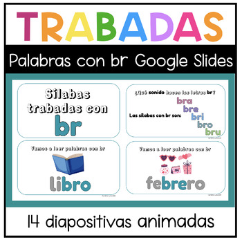 Preview of Silabas Trabadas con BR Google Slides Consonant Blends in Spanish BR