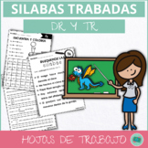 Silabas Trabadas con DR y TR - Spanish Blends - Worksheet
