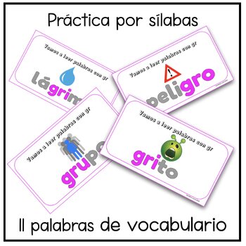 Silabas Trabadas con GR Google Slides Consonant Blends in Spanish GR