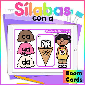 Preview of Sílabas con A - Boom Cards