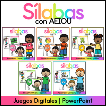Preview of Sílabas con AEIOU - Growing Bundle
