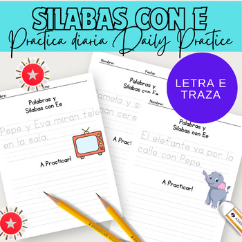 Preview of 1st grade Silabas y escritura en español Handwriting Worksheets