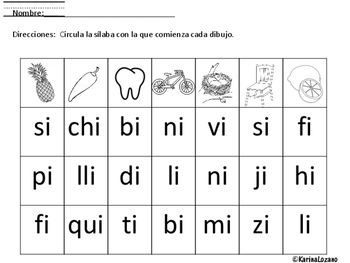 Silabas con I worksheet by Arcoiris Resources | TPT