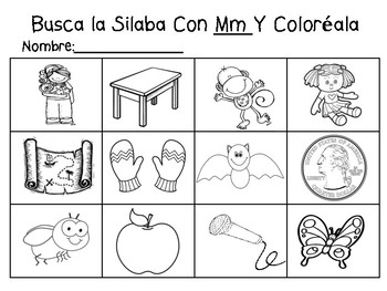 Silabas con Mm pocket dice game by Dinabelle | Teachers Pay Teachers