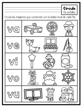 Silabas con V va ve vi vo vu by La Maestra Pati Bilingue | TpT