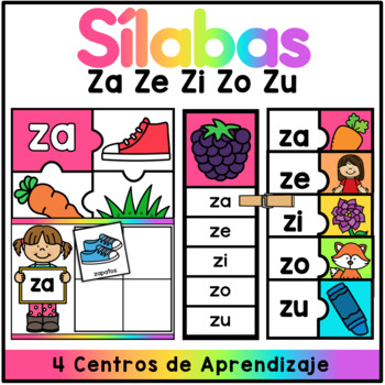 Silabas con Zz - za ze zi zo zu by The Bilingual Rainbow | TPT