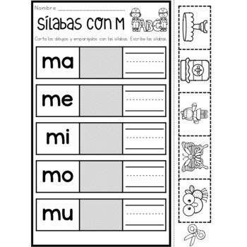Silabas Con A E I O U Spanish Worksheets By The Bilingual Rainbow