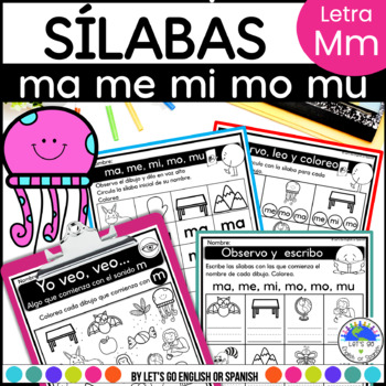 Preview of Silabas con la letra M - Actividades de sílabas iniciales ma me mi mo mu Spanish