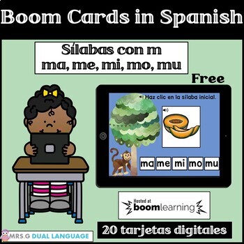 Preview of Sílabas con la letra m - ma, me, mi, mo, mu Spanish Boom Cards