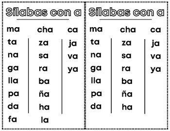 Silabas con.. practice strips by JardinDeSueños | TPT