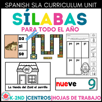 Preview of Silabas para el año cuentos centros vocabulario