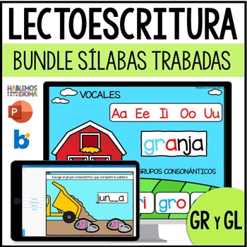 Preview of Sílabas trabadas GR y GL | Actividades para trabajar grupos consonánticos