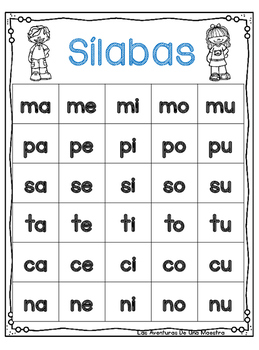 Silabas y Silabas Trabadas Chart by Las Aventuras De Una Maestra