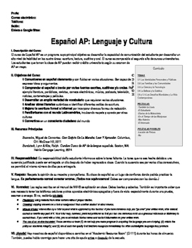 Preview of Sílabo de la clase de Español AP / AP Spanish Syllabus in Spanish