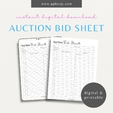 Silent Auction Bid Sheet | Fundraiser Event Bidding Form