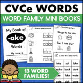 Long Vowel Consonant E Words Silent E CVCe Word Families W