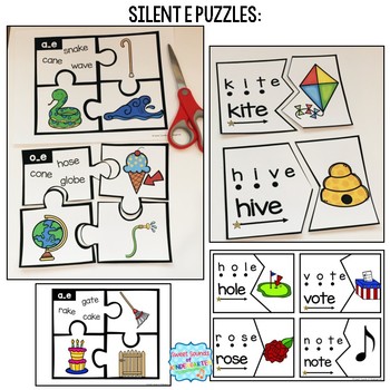 Silent E Centers {CVCE Centers and CVCE Worksheets and Printables}