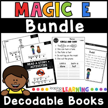 Preview of Silent E Decodable Books and Activities | BUNDLE | Decodable Readers | Digital