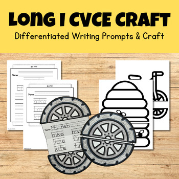 Preview of Silent E Long I Phonics Writing Craftivity - CVCE Magic E Writing & Craft