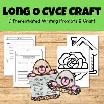 Preview of Silent E Long O Phonics Writing Craftivity - CVCE Magic E Writing & Craft