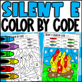 Silent E, Long Vowel Words Color by Code Worksheets: Long 