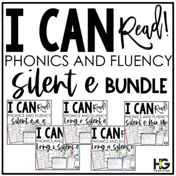 Preview of Silent E Phonics, Fluency, Reading Comprehension | I Can Read! BUNDLE
