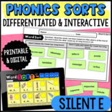 Silent E Sorts - Differentiated Phonics Activities with Di