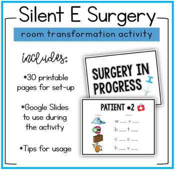 Preview of Silent E Surgery: Doctor Room Transformation Resources