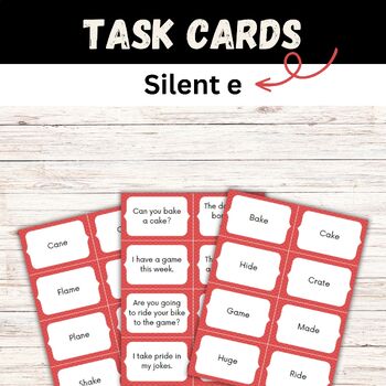 Preview of Silent "E" Task Cards