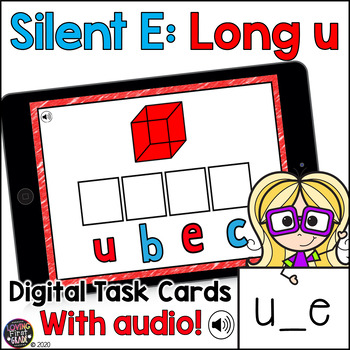 Preview of Silent E: Long u vCe | Boom Cards | Science of Reading Word Work