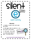 Silent E Word Activity