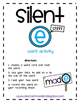 Preview of Silent E Word Activity