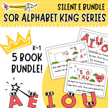Preview of Silent E Word Pattern Readers | K-1 Phonics | Alphabet King Vowel SOR Story
