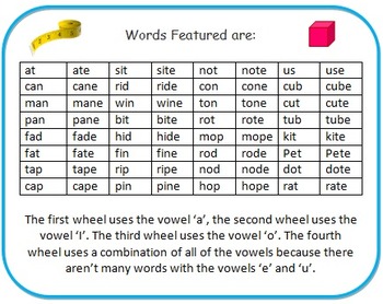 Word Wheels With Silent E Cvc E By Nyla S Crafty Teaching Tpt