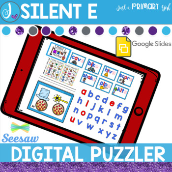 Preview of Digital Spelling and Word Work Activities Silent E | Seesaw | Google Slides