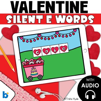 Preview of Silent E Words | Valentine's Day | Boom Cards
