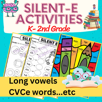 Preview of Silent E Worksheets & Activities, Long Vowels, CVCe words, Silent E Magic