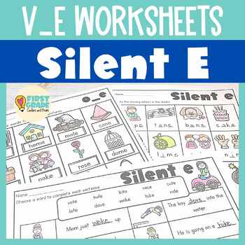 Preview of Silent E Worksheets - Long Vowel Silent E - VCE Activities