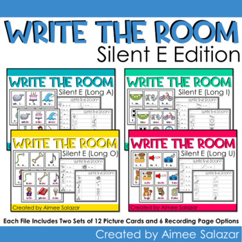 Preview of Silent E Write the Room (CVCe/CCVCe)