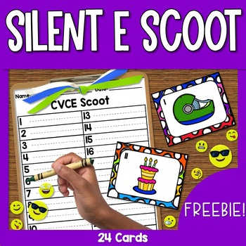 Preview of Silent E Write the Room - Scoot Task Card Game