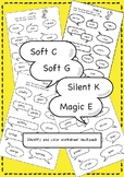 Silent K, Magic E, Soft C and Soft G - Recognising the digraphs