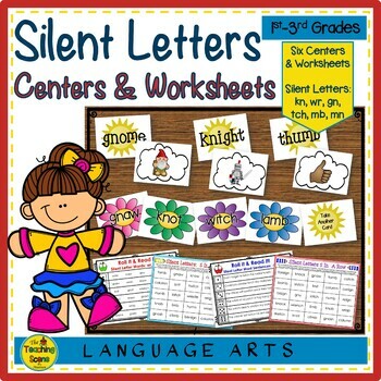 Three Phonics Silent Letters Dice Games: kn, wr, gn, tch, mb, mn