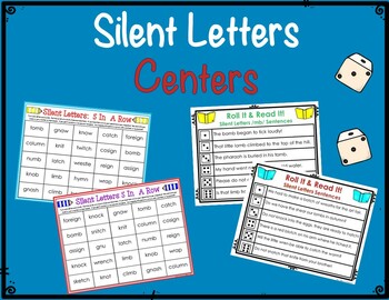 Three Phonics Silent Letters Dice Games: kn, wr, gn, tch, mb, mn