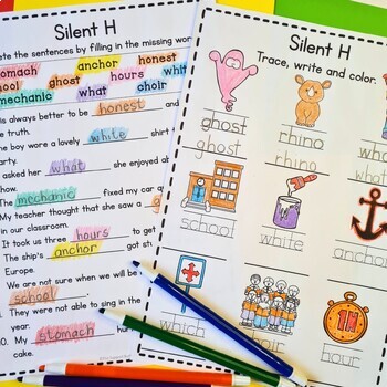 silent letter h worksheets by the support butterfly tpt