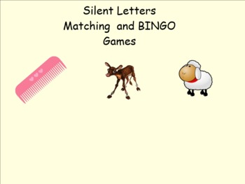 Preview of Silent Letter Matching and BINGO Games Smartboard
